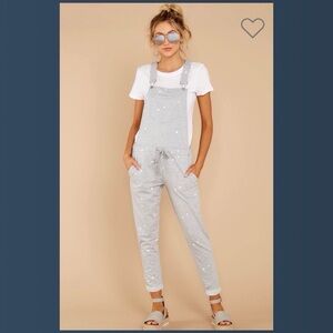 Z Supply Light Gray Star Overalls.